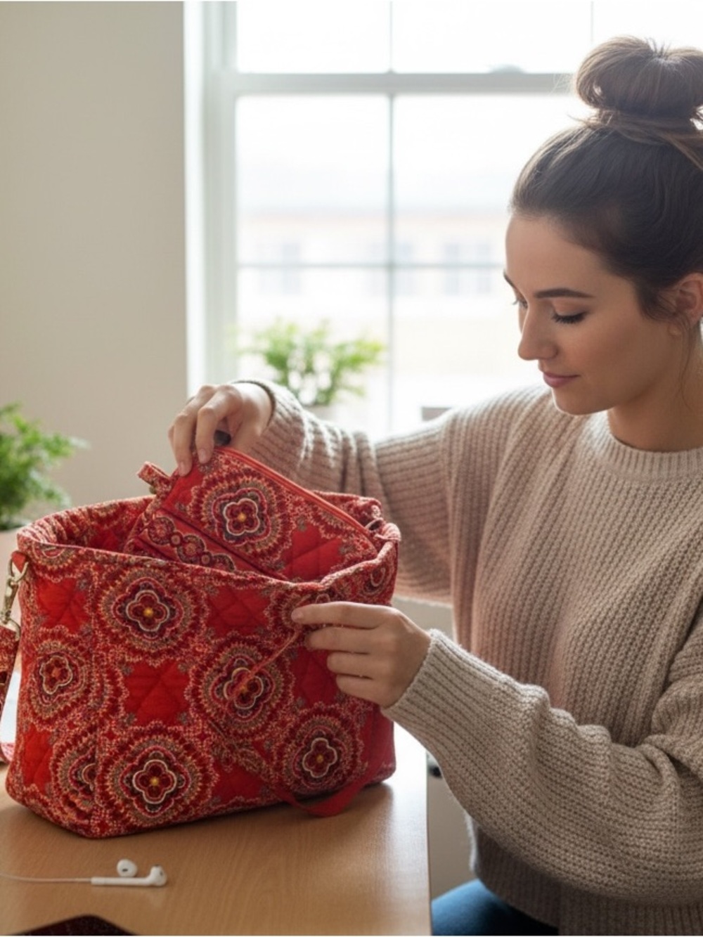 NWT never used - Vera Bradley Paprika pattern small  Cosmetic Bag - Picture 6 of 7